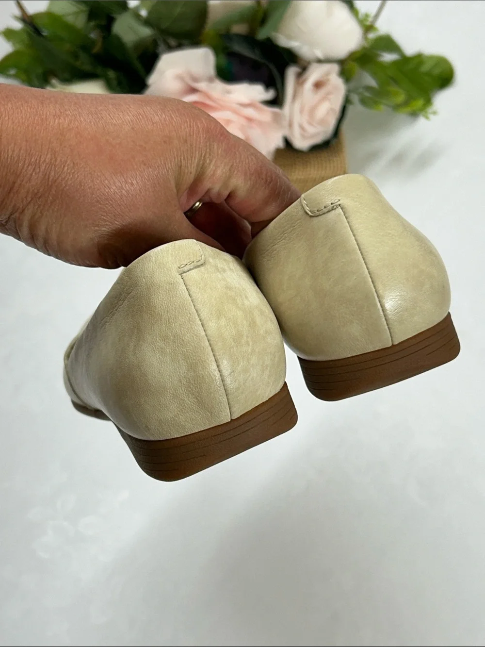 Women's Classic Slip-On Flats in Light Beige